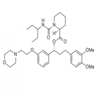 (S)-((R)-3-(3,4-dimethoxyphenyl)-1-(3-(2-morpholinoethoxy)phenyl)propyl) 1-(pentan-3-ylcarbamoyl)piperidine-2-carboxylate (S)-((R)-3-(3,4-dimethoxyphenyl)-1-(3-(2-morpholinoethoxy)phenyl)propyl) 1-(pentan-3-ylcarbamoyl)piperidine-2-carboxylate