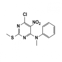 6-chloro-2-(methylthio)-5-nitro-N-phenylpyrimidin-4-amine 6-chloro-2-(methylthio)-5-nitro-N-phenylpyrimidin-4-amine