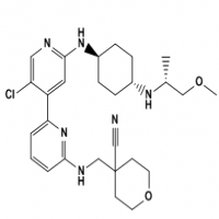 4-((5'-chloro-2'-((1R,4r)-4-((R)-1-methoxypropan-2-ylamino)cyclohexylamino)-2,4'-bipyridin-6-ylamino)methyl)tetrahydro-2H-pyran-4-carbonitrile 4-((5'-chloro-2'-((1R,4r)-4-((R)-1-methoxypropan-2-ylamino)cyclohexylamino)-2,4'-bipyridin-6-ylamino)methyl)tetrahydro-2H-pyran-4-carbonitrile
