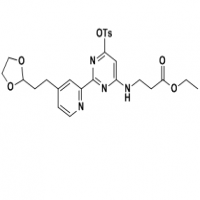 Ethyl 3-(2-(4-(2-(1,3-dioxolan-2-yl)ethyl)pyridin-2-yl)-6-(tosyloxy)pyrimidin-4-ylamino)propanoate Ethyl 3-(2-(4-(2-(1,3-dioxolan-2-yl)ethyl)pyridin-2-yl)-6-(tosyloxy)pyrimidin-4-ylamino)propanoate