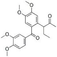 3-(2-(3,4-dimethoxybenzoyl)-4,5-dimethoxyphenyl)pentan-2-one 3-(2-(3,4-dimethoxybenzoyl)-4,5-dimethoxyphenyl)pentan-2-one