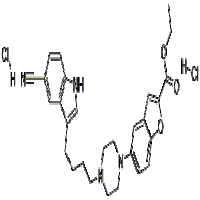 Ethyl 5-(4-(4-(5-cyano-1H-indol-3-yl)butyl)piperazin-1-yl)benzofuran-2-carboxylate (dihydrochloride) Ethyl 5-(4-(4-(5-cyano-1H-indol-3-yl)butyl)piperazin-1-yl)benzofuran-2-carboxylate (dihydrochloride)