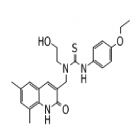1-((6,8-dimethyl-2-oxo-1,2-dihydroquinolin-3-yl)methyl)-3-(4-ethoxyphenyl)-1-(2-hydroxyethyl)thiourea 1-((6,8-dimethyl-2-oxo-1,2-dihydroquinolin-3-yl)methyl)-3-(4-ethoxyphenyl)-1-(2-hydroxyethyl)thiourea