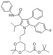 (4R-cis)-1, 1-dimethylethyl-6-[2-[2-(4-fluorophenyl)-5-(1-isopropyl)-3-phenyl-4-[(phenylamino)carbonyl]-1H-pyrrol-1-yl]ethyl]-2, 2-dimethyl-1,3-dioxane-4-acetate 