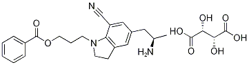(R)-3-(5-(2-Aminopropyl)-7-cyanoindolin-1-yl)propyl benzoate (2R,3R)-2,3-dihydroxysuccinate (R)-3-(5-(2-Aminopropyl)-7-cyanoindolin-1-yl)propyl benzoate (2R,3R)-2,3-dihydroxysuccinate