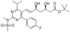 (+)-(3R, 5S)tert-butyl 7-[4-(4-fluorophenyl)-6-isopropyl-2-(N-methyl-N-methylsulphonylamino)-pyrimidine-5-yl]-3, 5-dihydroxy-6(E)-heptenate  