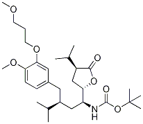 Tert-Butyl(1S,3S)-1-((2S,4S)-4-isopropyl-5-oxotetrahydrofuran-2-yl)-3-(4-methoxy-3-(3-methoxypropoxy)benzyl)-4-methylpentylcarbamate Tert-Butyl(1S,3S)-1-((2S,4S)-4-isopropyl-5-oxotetrahydrofuran-2-yl)-3-(4-methoxy-3-(3-methoxypropoxy)benzyl)-4-methylpentylcarbamate