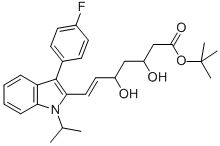 T-Butyl(E)-3, 5-dihydroxy-7-[3’-(4”-fluorophenyl)-1’-methylethyl-indol-2’-yl]-6-heptenoate