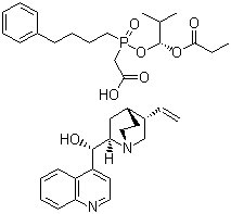 [R-(R*S*)][[2-Methyl-1-(1-oxopropoxy)propoxy]-(4-phenylbutyl)phosphinyl]acetic acid (-)-cinchonidine (1:1) salt