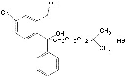 (-)-4-[4-(dimethylamino)-1-(4'-fluorophenyl)-1-(hydroxybutyl-3-(hydroxymethyl)) benzonitrile hydrobromic